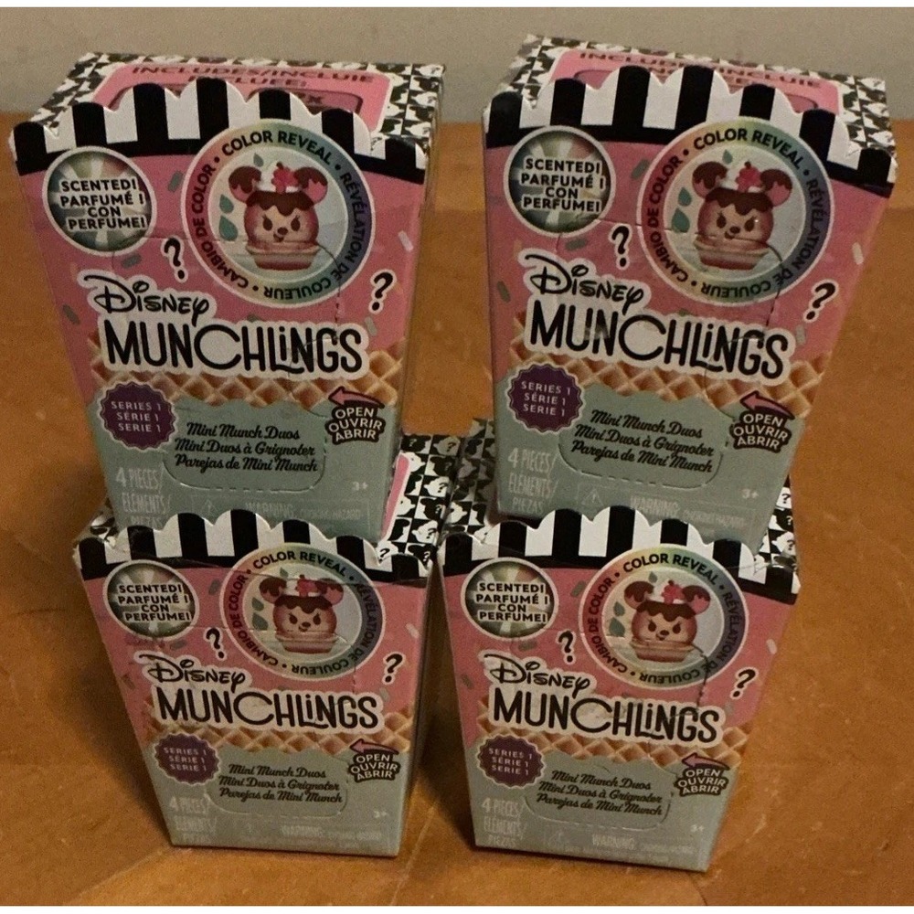 Disney Munchlings Series 1 Mini Munch Duos Scented Set Of 4 NEW Sealed